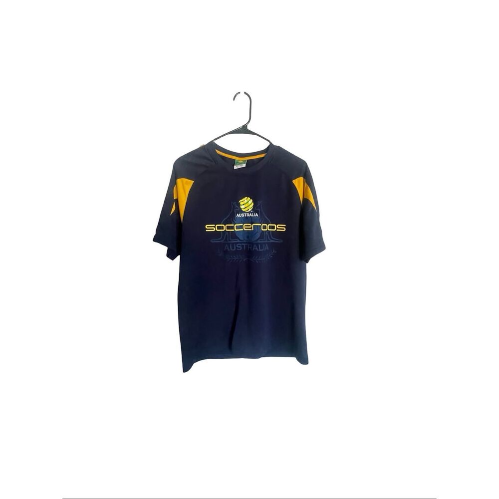 Target Mens Navy Blue Yellow Sports Football Australia Socceroos T-Shirt Large